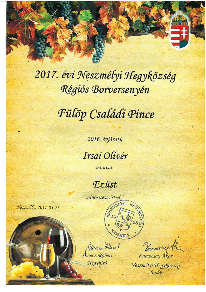 2017. évi Neszmélyi Hegyközség Régiós borverseny